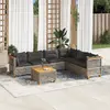 Image de vidaXL Salon de jardin avec coussins 7 pcs gris résine tressée