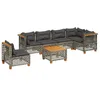 Image de vidaXL Salon de jardin avec coussins 7 pcs gris résine tressée