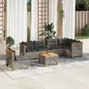 Image de vidaXL Salon de jardin avec coussins 7 pcs gris résine tressée