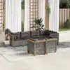 Image de vidaXL Salon de jardin avec coussins 7 pcs gris résine tressée