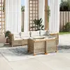 Image de vidaXL Salon de jardin avec coussins 7 pcs beige résine tressée