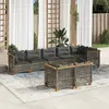 Image de vidaXL Salon de jardin 8 pcs avec coussins gris résine tressée