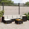 Image de vidaXL Salon de jardin 7 pcs avec coussins noir résine tressée