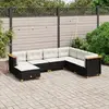 Image de vidaXL Salon de jardin 7 pcs avec coussins noir résine tressée