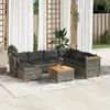 Image de vidaXL Salon de jardin 8 pcs avec coussins gris résine tressée