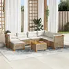 Image de vidaXL Salon de jardin avec coussins 8 pcs beige résine tressée