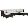 Image de vidaXL Salon de jardin 6 pcs avec coussins noir résine tressée