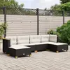 Image de vidaXL Salon de jardin 6 pcs avec coussins noir résine tressée