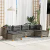 Image de vidaXL Salon de jardin 6 pcs avec coussins gris résine tressée