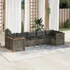 Image de vidaXL Salon de jardin avec coussins 7 pcs gris résine tressée