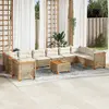 Image de vidaXL Salon de jardin 11 pcs avec coussins beige résine tressée