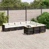 Image de vidaXL Salon de jardin 10 pcs avec coussins noir résine tressée