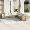 Image de vidaXL Salon de jardin avec coussins 10 pcs beige résine tressée