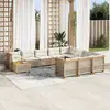 Image de vidaXL Salon de jardin 11 pcs avec coussins beige résine tressée
