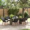 Image de vidaXL Ensemble de salle à manger pour jardin 7 pcs Noir polyrotin
