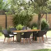 Image de vidaXL Ensemble de salle à manger pour jardin 7 pcs Noir polyrotin