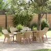 Image de vidaXL Ensemble de salle à manger pour jardin 7 pcs Beige polyrotin