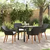 Image de vidaXL Ensemble de salle à manger pour jardin 5 pc Noir polyrotin