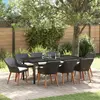 Image de vidaXL Ensemble de salle à manger pour jardin 9 pcs Noir polyrotin