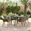 Image de vidaXL Ensemble de salle à manger pour jardin 5 pcs Gris polyrotin