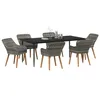 Image de vidaXL Ensemble de salle à manger pour jardin 7 pcs Gris polyrotin, Ensemble de salle à manger de jardin et de terrasse stylé avec matériaux résistants aux UV, idée parfaite pour manger dehors