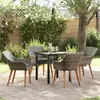 Image de vidaXL Ensemble de salle à manger pour jardin 5 pc Gris polyrotin