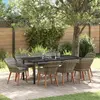 Image de vidaXL Ensemble de salle à manger pour jardin 9 pcs Gris polyrotin