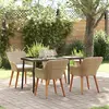 Image de vidaXL Ensemble de salle à manger pour jardin 5 pcs Beige polyrotin