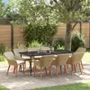 Image de vidaXL Ensemble de salle à manger pour jardin 9 pcs Beige polyrotin