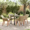 Image de vidaXL Ensemble de salle à manger pour jardin 5 pcs Beige polyrotin