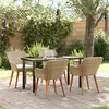 Image de vidaXL Ensemble de salle à manger pour jardin 5 pcs Beige polyrotin