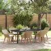Image de vidaXL Ensemble de salle à manger pour jardin 7 pc Beige polyrotin