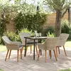Image de vidaXL Ensemble de salle à manger pour jardin 5 pc Gris clair