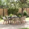 Image de vidaXL Ensemble de salle à manger pour jardin 7 pc Gris clair