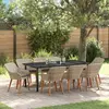 Image de vidaXL Ensemble de salle à manger pour jardin 9 pc Gris clair