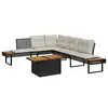 Image de vidaXL Salon de jardin avec coussins 2 pcs noir résine tressée acacia