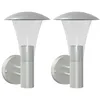 Image de vidaXL Appliques murales d'extérieur 2pcs argenté acier inoxydable