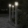 Image de vidaXL Lampadaires d'extérieur et sortie 3pcs argenté acier inoxydable