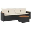 Image de vidaXL Salon de jardin 5 pcs avec coussins noir résine tressée