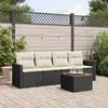 Image de vidaXL Salon de jardin 5 pcs avec coussins noir résine tressée