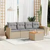 Image de vidaXL Salon de jardin avec coussins 5 pcs beige résine tressée