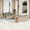 Image de vidaXL Salon de jardin avec coussins 6 pcs beige résine tressée