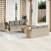 Image de vidaXL Salon de jardin avec coussins 7 pcs beige résine tressée