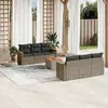 Image de vidaXL Salon de jardin avec coussins 7 pcs gris résine tressée