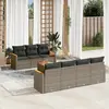 Image de vidaXL Salon de jardin 8 pcs avec coussins gris résine tressée