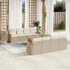 Image de vidaXL Salon de jardin avec coussins 9 pcs beige résine tressée