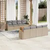 Image de vidaXL Salon de jardin avec coussins 9 pcs beige résine tressée