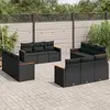 Image de vidaXL Salon de jardin 12 pcs avec coussins noir résine tressée