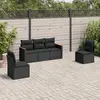 Image de vidaXL Salon de jardin 5 pcs avec coussins noir résine tressée