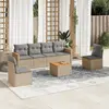 Image de vidaXL Salon de jardin avec coussins 7 pcs beige résine tressée